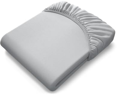 bett1 BODYGUARD Jersey-Spannbettlaken 120x200 cm (Silber, robust, waschbar bei 60 °C, Rundum-Gummizug, Oeko-Tex 100)