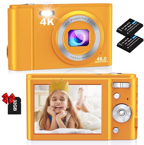 Nsoela digitalkamera kompakt med 32 GB 44 MP 1080P HD Vlogging med 16 x Zoom LCD-skärm