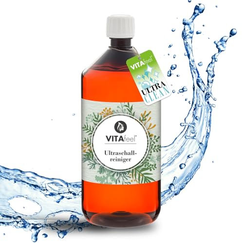 GreatVita Nettoyeur à ultrasons concentré 1 l pour le nettoyage des bijoux, lunettes, bracelets de montre, pièces de monnaie, couverts, petits outils | Nettoyeur spécial à haut rendement pour tous les