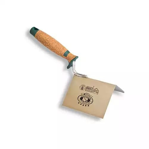 OLEJNIK J L PROFESSIONAL Cazzuela de esquina exterior de acero inoxidable 75x110 mm mango de corcho natural herramienta albañilería de calidad profesional herramienta manual herramienta de precisión