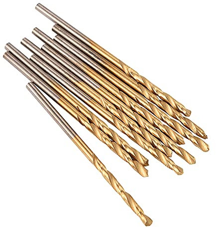 10-teiliges Spiralbohrer-Set, 2 Mm, Micro-HSS-Zylinderschaft-Bits für Elektrisches Bohrwerkzeug, Bohrmaschinen-Zubehör