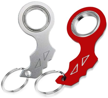 Nyckelring spinner 2 stycken fidget spinner metall nyckelring bärbar finger spinner nyckelring ring fidget spinner för fingerträning, barn och vuxna ångestlindring nyckel spinner