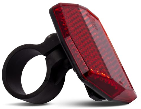 sun baby Cykelreflektor med svart fäste för sadelstolpe – röd bakreflektor under sadeln, skruvmontering, passar diameter upp till 28,6 mm
