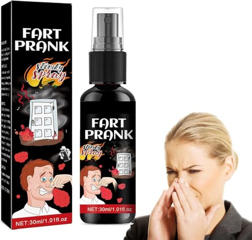 Rakiuty Puant Spray,Puant Farce Fart Sprays,Drôle Pet Prank,Drôle Et Puant Fart Prank Spray,Accessoires De Farce,Convient pour Halloween Avril Poisson Carnaval,Article de Farces pour Halloween,30 ML