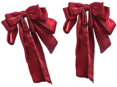 Paquete de 2 elegantes alzapaños de cortina con lazo grande, hebillas y correas elásticas, soportes para cortinas de ventana, para dormitorio, sala de estar, decoración de boda, lazos