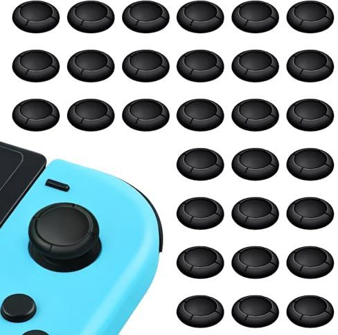 Aihoom 30 Piezas de Capuchones de Rechange pour Manette Switch Joycon, Protege Thumbsticks pour Switch/Lite Accessoires de Protection en Silicone Joystick 3D Grips Caps, Manette y Joystick