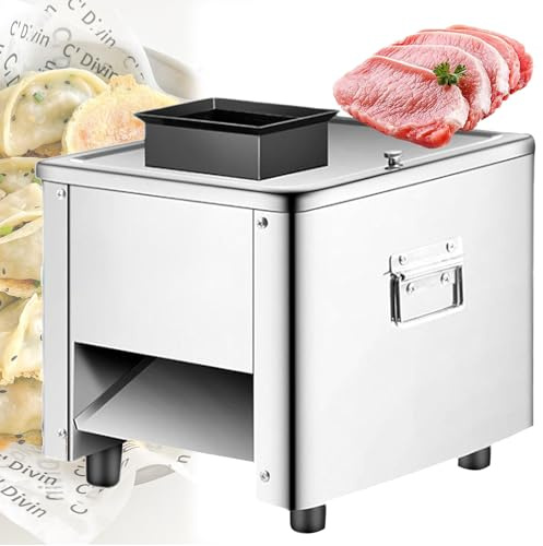 Kommersiell KöTtskäRmaskin, 850 W KöTtstrimlare, Elektrisk KöTtskäRare, Rostfritt StåL, RestaurangskäRare, Med 2,5 Till 15 Mm Blad, FöR KöK, Stormarknad, Lamm, NöTköTt, Kyckling 5mm