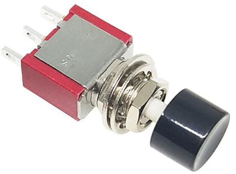 Nucelit PS102 3-stifts tryckknappsbrytare automatisk retur 5A120VAC 2A250VAC stötbeständig för industriella applikationer vippbrytare
