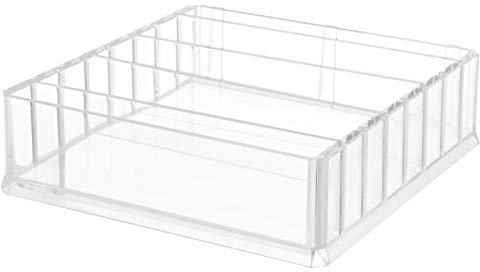SONGMICS Make up Organizer, Kosmetik Aufbewahrung, mit 7 verstellbaren Ablagen, für Paletten, Lidschatten, Puderdosen, Rouge, für Schminktisch, Acryl, weihnachten, transparent, JMU02TP