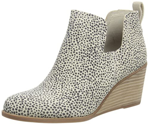 TOMS Women's Kallie Cutout Boot, Macadamia Mini Cheetah Printed Suede, 8.5