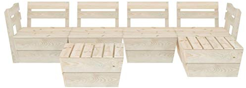 Tidyard 6-TLG. Garten Paletten Lounge Set Gartenmöbel Sofagarnitur Gartensofa Ecksofa Lounge Gartengarnitur Sitzgarnitur Sitzgruppe Palettenmöbel Europaletten Imprägniertes Fichtenholz