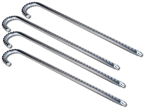 Bodenanker XL Heringe 50cm Silber -K&B Vertrieb- Erdnagel Erdanker Erdspieß Bauanker Nagel Zelt Zelthering 628 Ø 12mm (Art. 311-60cm - 2 Stück)