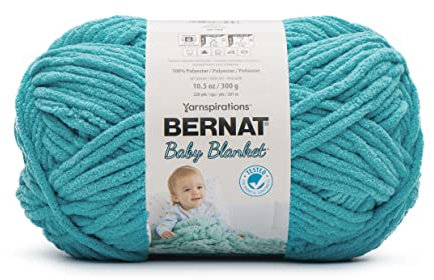 Bernat Baby Blanket BB Baby Teal Yarn - 1 Pack of 10.5oz/300g - Polyester - #6 Super Bulky - 220 Yards - Knitting/Crochet