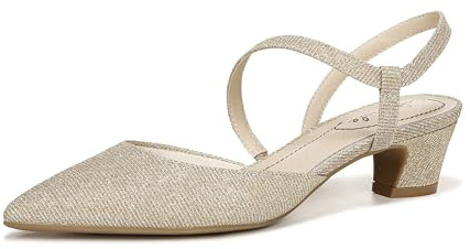 LifeStride Women's Minimalist Pump Light Gold Rhinestone Fabric 7.5 W