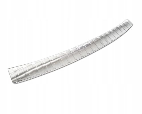 AVISA | Kompatibel mit Skoda Karoq 2021+ | Ladekantenschutz Stoßstangenschutz; Rostfreier Stahl, Gebürstet, Silber; Lackschutzleiste Sichert den Heckstoßfänger vor Beschädigung