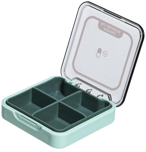 Portapillole - Organizzatore Di Pillole Per Contenere Integratori Con 4 Ampi Scomparti | Scatola Porta Farmaci Portatile Antipolvere Con Ampio Scomparto | Dispenser Settimanale Tascabile Per Compresse