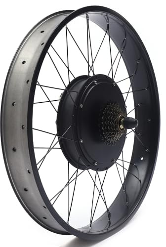 DGJMuu konverteringssats, e-cykel konverteringssats 26 tum bakhjul snö e-cykel konverteringssats 7-växlad svänghjul 48 V 1 500 W med LCD