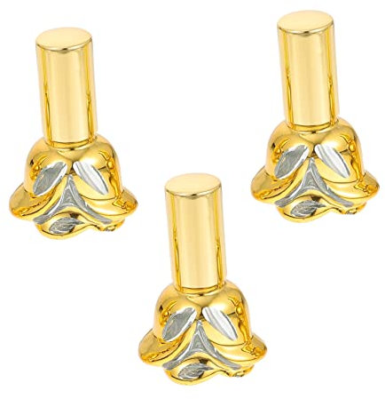 Baluue 3pcs 6ml Golden Glass Rose Spray Bottle for Perfume