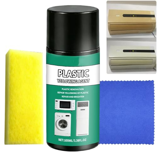 Kit per la rimozione dell'ingiallimento della plastica, agente sbiancante per plastica, detergente ad azione rapida per macchie gialle su elettrodomestici, dispositivi elettronici, fari auto (1PCS)
