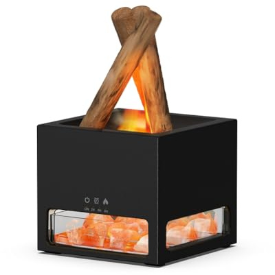 Tacdas Lampe de Sel de L'Himalaya 2 en 1 et Diffuseur D'Huiles Essentielles - Diffuseur D'Aromathérapie - Humidificateur à Flamme Parfumée Automatique B