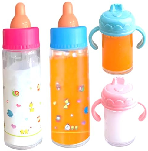 Xdyyjrasa Bottiglie per Bambole - 6 Pezzi di Latte o Succo Che scompaiono Magicamente, Accessori per Bambole di Simulazione per Bambini