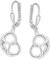 CLEVER SCHMUCK Silberne Damen Brezel Ohrringe 29 mm als Ohrhänger Bretzel 13 x 10 mm mit 5 Zirkonia weiß als Salzkrümel glänzend 925 Sterling Silber im Schmucketui (OHNE ANHÄNGER)
