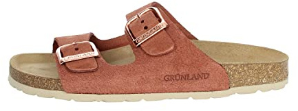 Grunland Sara CB2631 Mattone Marrone Ciabatte Donna Anatomiche Soft Pelle Fibbie BIRK 38