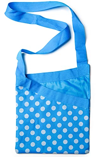 Peg Bag with Shoulder Strap Clothes Peg Bag Heavy Duty Waterproof Strong Cloth with Polka Dots Pattern | Blue