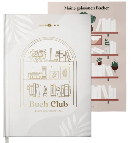 Lebenskompass Buchclub - Das Lesetagebuch & Book Journal PEARL - Hardcover DIN A5 Tagebuch für Erwachsene - Book Club Reading Bullet Journal Tracker - Booktok