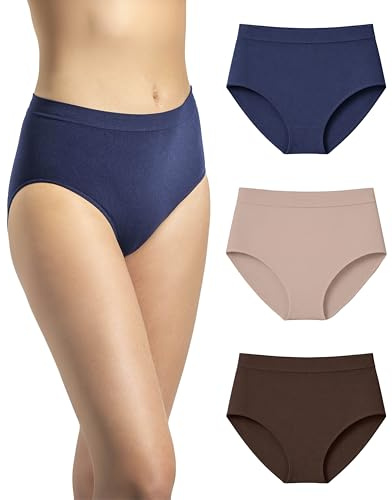 Risalti Culotte Femme Taille Haute Seamless Lot 3 – Slip Femme Taille Haute sans Couture et Etiquettes, Culottes et Slips en Microfibre Douce Plus Confortable Que Le Coton - Made in Italy