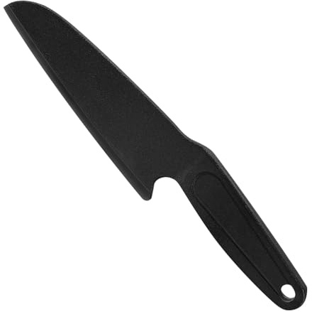 Anreak Nylon Knife for Nonstick Pans, Professional Safe Knife for Kids, Nonstick Kitchen Knife Heat-resistant Best for Cutting Pizza, Bread, Brownies, Cakes, Cheese, Pie etc. (Flat-Black)