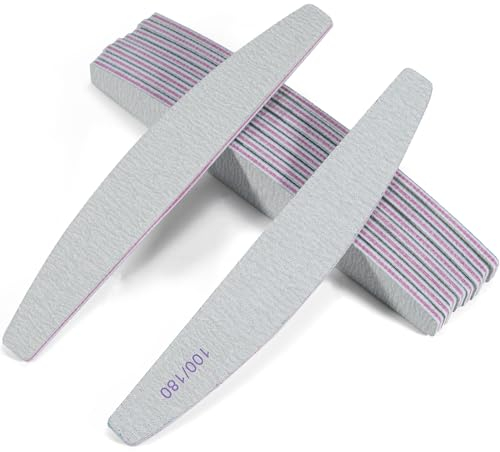 Ein Satz von 10-Nagelfeilen, professionelle Nagelfeilen, doppelseitige Nagelfeilen 100/180, kann mehrfach wiederverwendet werden, verwendet für Schönheitsnagel.