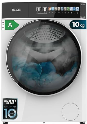 Cecotec Lave linge Frontal Bolero DressCode 10900 Autodose Inverter FullColor A, Machine à laver 10kg, 1400 tr,min, écran 10,3, 11 programmes, Inverter, SteamMax, classe A, Spa Care, Drum Clean Plus