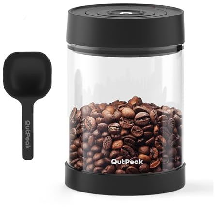 OUTPEAK Neo 2026 Automatic Vacuum Coffee Canister, 0.75L for 8.8oz Coffee Beans, One Button Operation, Small Airtight Coffee Canister with Spoon, Canister