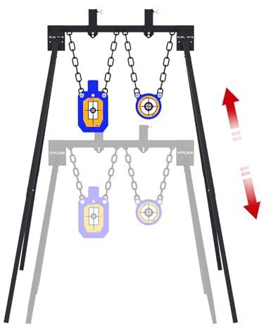 ATFLBOX AR500 Steel Target for Shooting Stand System Set, 63 Inch Adjustable Height, 3/8 Inch Thick Silhouette and Gong Targets, 10pcs Paper Targets and Target Holder Expansion Kit
