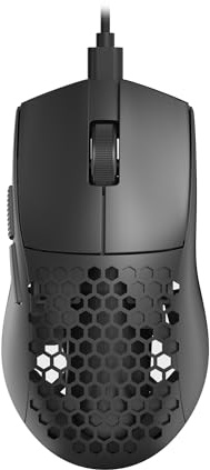 Redragon M617 Ultralight Honeycomb Shell Wired Gaming Mouse, 41g, 10,000 DPI, 6 Programmable Buttons, Drag-Free Paracord, Type-C Gamer Mouse with 2 Side Buttons for PC/Mac/Laptop, Black