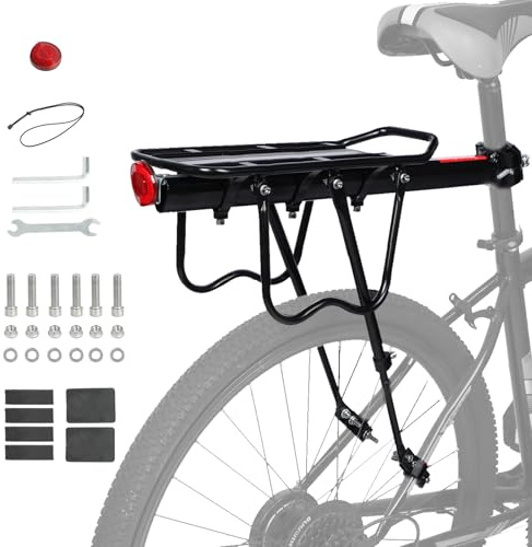 Valchoose Portaequipajes para bicicleta de montaña, aleación de aluminio, cierre rápido con reflector, alta resistencia (50 kg para MTB, bicicleta de carrera)