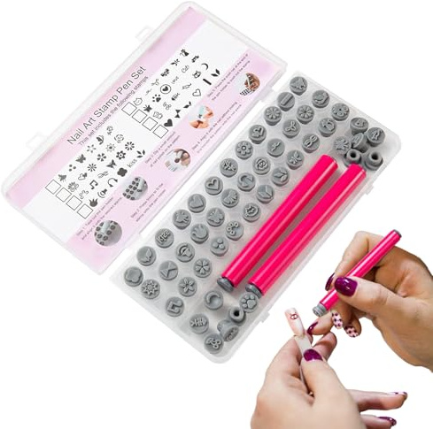 yybng Kit Per Stampi Unghie | Stampa Per Unghie,8 Modelli Ricaricabili Manicure Testina Trasferimento In Silicone Per Donne Ragazze Principiante Manicure Casa Quotidiana Festivo Famiglia