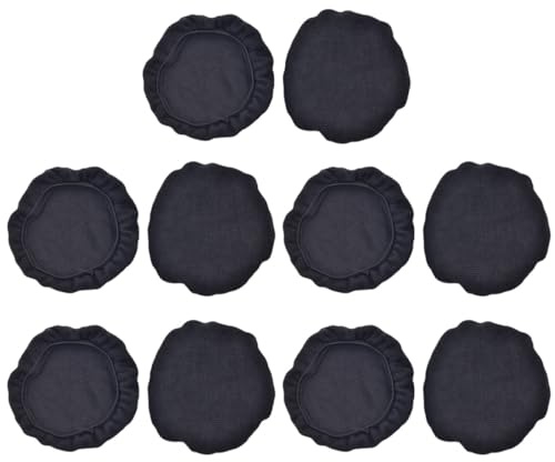 POPETPOP 10pcs Housses de Protection Noires en Tissu pour Casque Audio, Coussinets d'oreille de Remplacement Faciles à Installer, Protection Auditive Confortable