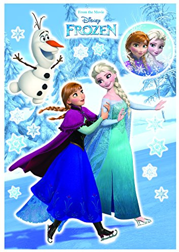 Komar 14048h Deco-Sticker Anna und Elsa, Blau/Weiß/Bunt