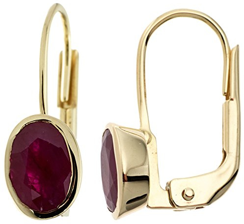 Jobo Damen-Ohrhänger aus 8 Karat 333 Gold mit Rubin Oval