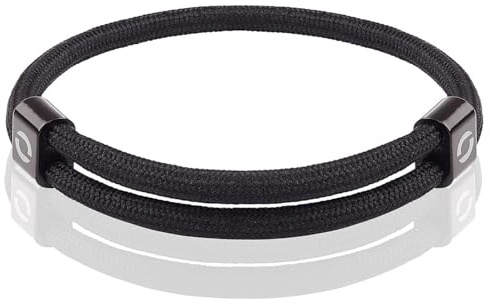 Mover Bracelets Adjustable Mens Wristband – Durable Waterproof Cord Bracelet, Scratch Resistant & Quick Drying, Comfortable Fit for Any Wrist Size, Stylish Everyday Accessory for Men - Black