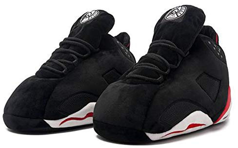 Cozy Kicks - Pantofole a forma di scarpe da ginnastica, unisex, confortevoli e stilose, perfette per stare in casa, taglia unica, Nero , Taglia unica