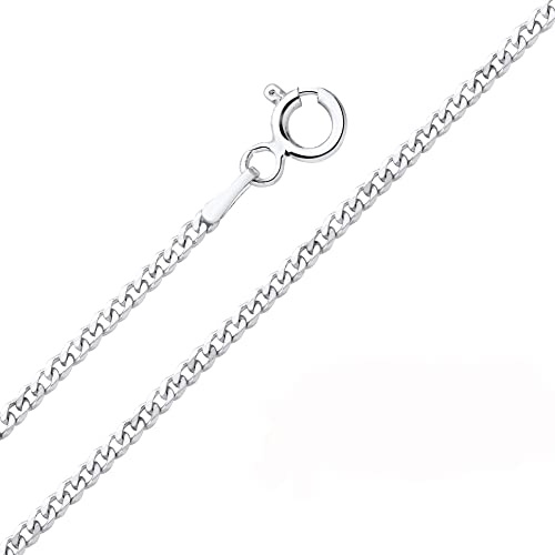Old English Jewellers Collar de cadena de plata de ley de 2 mm de 40,6 cm, 40,6 cm, 50,8 cm, 60,9 cm, fuerte y duradero, 22 inches, Plata esterlina