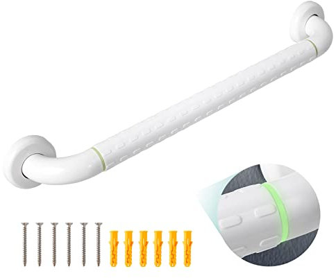 EMKE Haltegriffe für Senioren, WC Haltegriff Rutschfest Duschgriff 50 cm Duschhalterung mit Leuchtringen, Dusche Griffe für Bad oder Badewanne Haltegriff Toilett