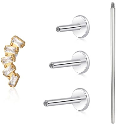 limerencia 18G Piercing al Corpo in Titanio,Piercing Labret per Donna Uomo,Helix Piercing con 6mm,8mm,10mm,per Trago, Elice, Naso,Cartilagine e Labbro