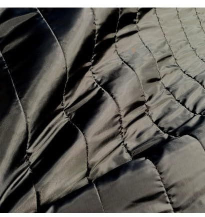 EU Fabrics Line - Tessuto in poliestere trapuntato, materiale imbottito pretrapuntato per cucire, ideale per vestiti, giacche e cappotti per animali domestici, tessuto trapuntato al metro (nero, 1 m x