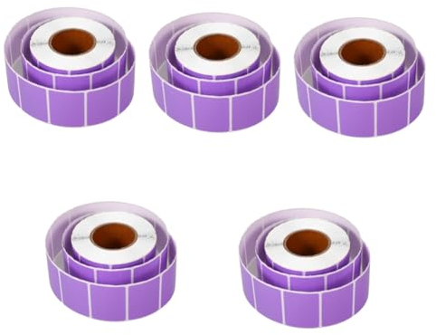 BCOATH 5 Rollen Etikettenaufkleber Thermodrucker Blankoetiketten Selbstklebende Aufkleberrollen
