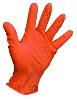 Mehr Orange Large OnHand Grip Plus Disposable Gloves Nitrile Grip Pack Qty 90