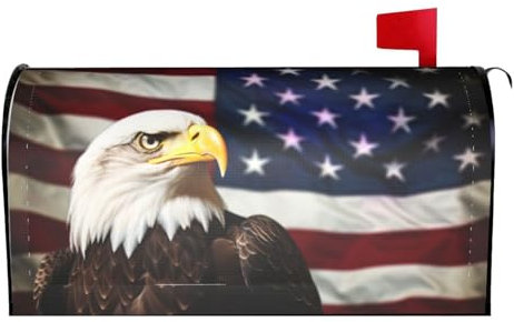 Briefkastenabdeckungen mit Aufschrift „Balkonvogel mit amerikanischer Flagge 01, magnetische Umschläge, für Briefkästen, Garten, Heimdekoration